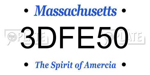 3DFE50 Massachusetts License Plate