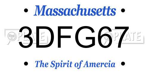 3DFG67 Massachusetts License Plate
