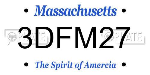 3DFM27 Massachusetts License Plate