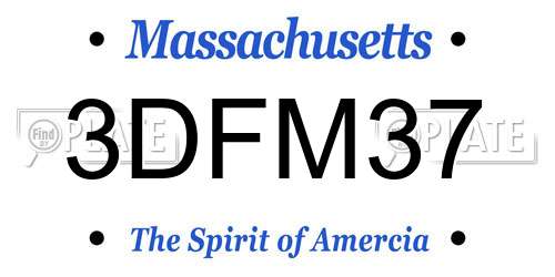 3DFM37 Massachusetts License Plate