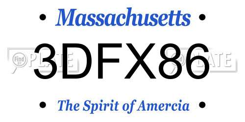 3DFX86 Massachusetts License Plate