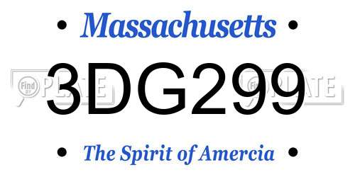3DG299 Massachusetts License Plate