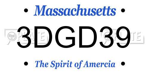 3DGD39 Massachusetts License Plate