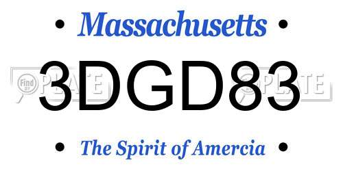 3DGD83 Massachusetts License Plate