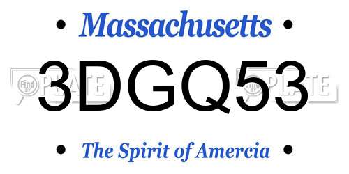 3DGQ53 Massachusetts License Plate