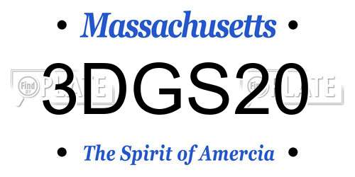 3DGS20 Massachusetts License Plate