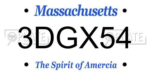 3DGX54 Massachusetts License Plate