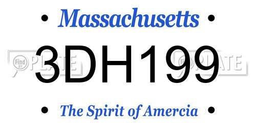3DH199 Massachusetts License Plate