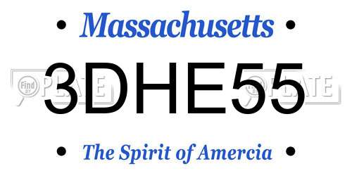 3DHE55 Massachusetts License Plate