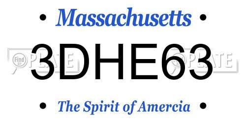 3DHE63 Massachusetts License Plate