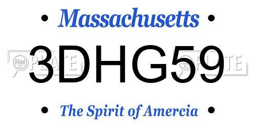3DHG59 Massachusetts License Plate
