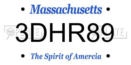 3DHR89 Massachusetts License Plate