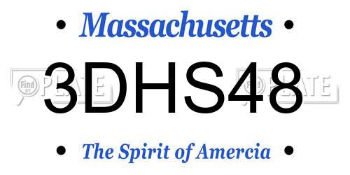 3DHS48 Massachusetts License Plate