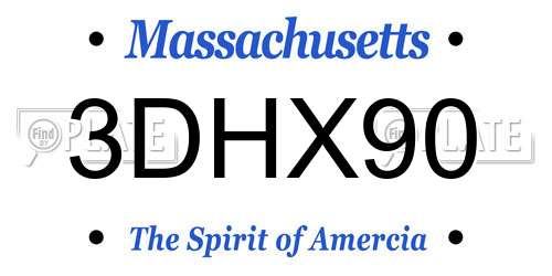 3DHX90 Massachusetts License Plate