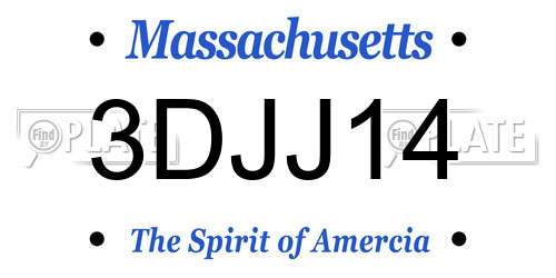 3DJJ14 Massachusetts License Plate
