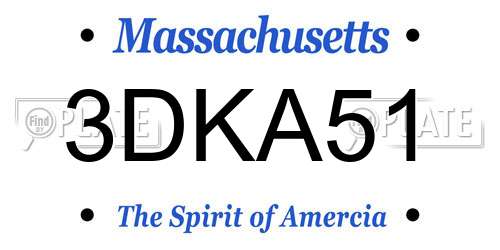 3DKA51 Massachusetts License Plate