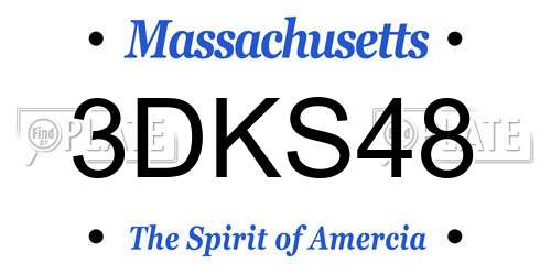 3DKS48 Massachusetts License Plate