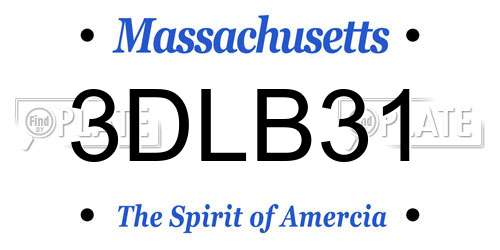 3DLB31 Massachusetts License Plate
