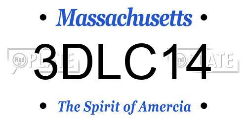 3DLC14 Massachusetts License Plate