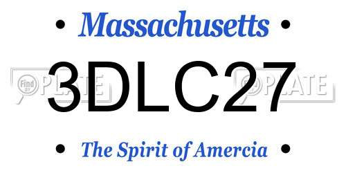 3DLC27 Massachusetts License Plate