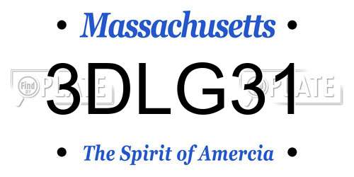 3DLG31 Massachusetts License Plate