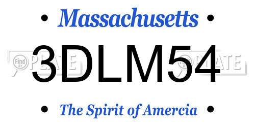 3DLM54 Massachusetts License Plate