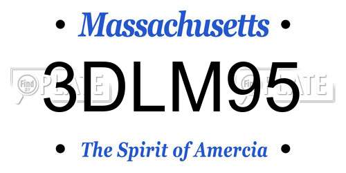 3DLM95 Massachusetts License Plate