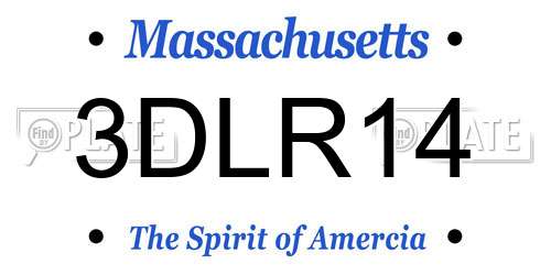 3DLR14 Massachusetts License Plate