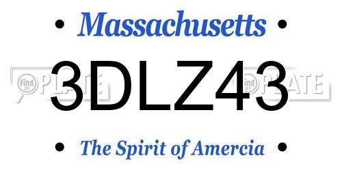 3DLZ43 Massachusetts License Plate