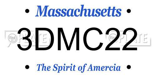 3DMC22 Massachusetts License Plate