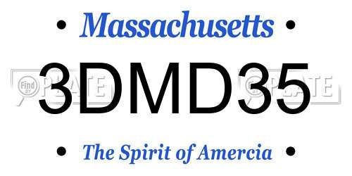 3DMD35 Massachusetts License Plate