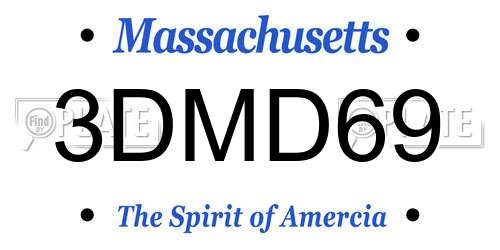 3DMD69 Massachusetts License Plate