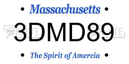 3DMD89 Massachusetts License Plate