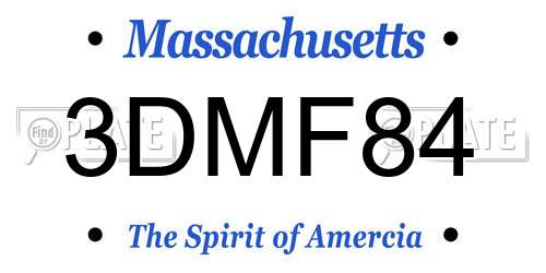 3DMF84 Massachusetts License Plate