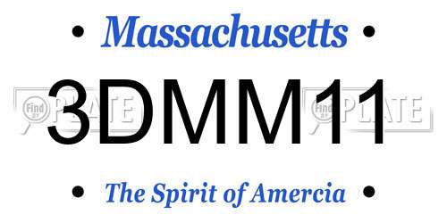 3DMM11 Massachusetts License Plate