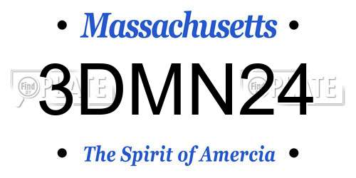 3DMN24 Massachusetts License Plate