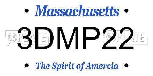 3DMP22 Massachusetts License Plate