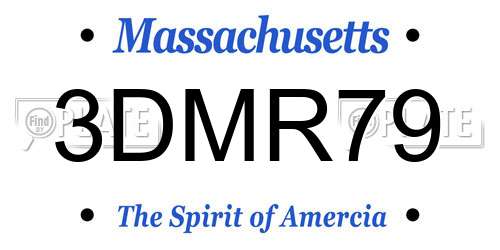 3DMR79 Massachusetts License Plate