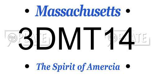 3DMT14 Massachusetts License Plate