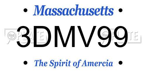 3DMV99 Massachusetts License Plate