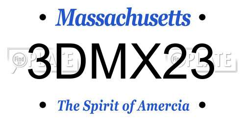 3DMX23 Massachusetts License Plate