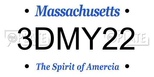3DMY22 Massachusetts License Plate