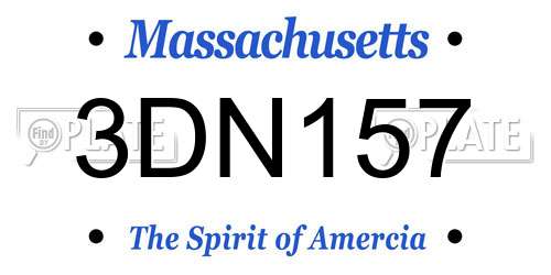 3DN157 Massachusetts License Plate