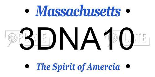 3DNA10 Massachusetts License Plate