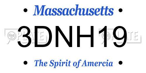 3DNH19 Massachusetts License Plate