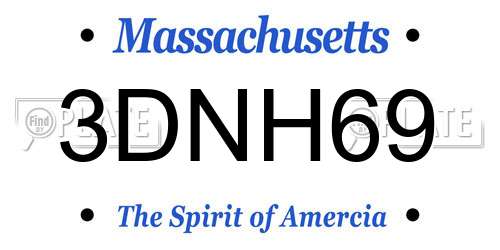 3DNH69 Massachusetts License Plate