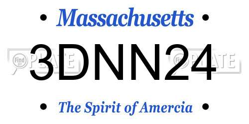 3DNN24 Massachusetts License Plate