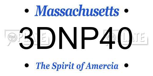 3DNP40 Massachusetts License Plate