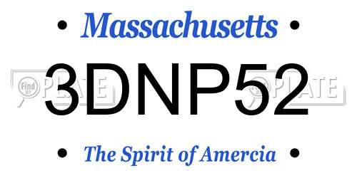 3DNP52 Massachusetts License Plate