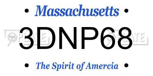 3DNP68 Massachusetts License Plate